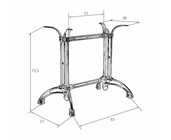 Подстолье обеденное DOBRIN LOUISE WIDE, изображение 2 | Интернет магазин мебели и декора LifeDekor