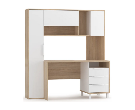 Стол Комфорт 12.95 дуб сонома / белый PE шагрень | Интернет магазин мебели и декора LifeDekor