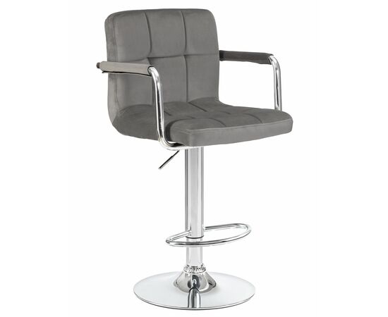Стул барный DOBRIN KRUGER ARM, серый велюр (MJ9-75), Вариант: серый велюр (MJ9-75) | Интернет магазин мебели и декора LifeDekor