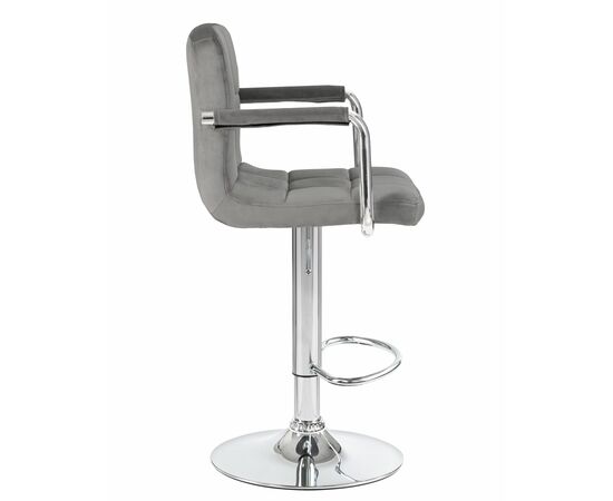 Стул барный DOBRIN KRUGER ARM, серый велюр (MJ9-75), Вариант: серый велюр (MJ9-75), изображение 3 | Интернет магазин мебели и декора LifeDekor