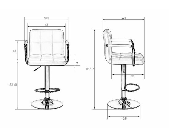 Стул барный DOBRIN KRUGER ARM, черный велюр (MJ9-101), Вариант: черный велюр (MJ9-101), изображение 11 | Интернет магазин мебели и декора LifeDekor