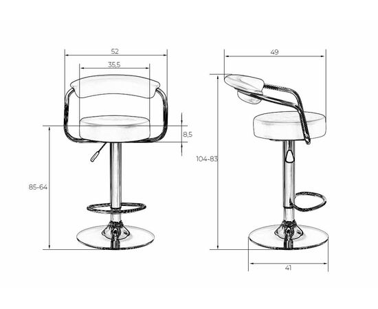 Стул барный DOBRIN MARTA, белый, Вариант: белый, изображение 8 | Интернет магазин мебели и декора LifeDekor
