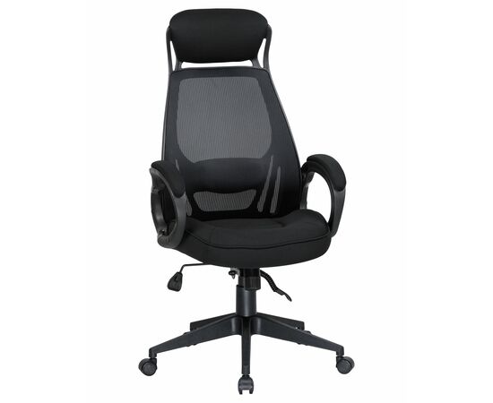 Офисное кресло для руководителей DOBRIN STEVEN BLACK, чёрный пластик, чёрная ткань, Вариант: чёрный пластик, чёрная ткань | Интернет магазин мебели и декора LifeDekor