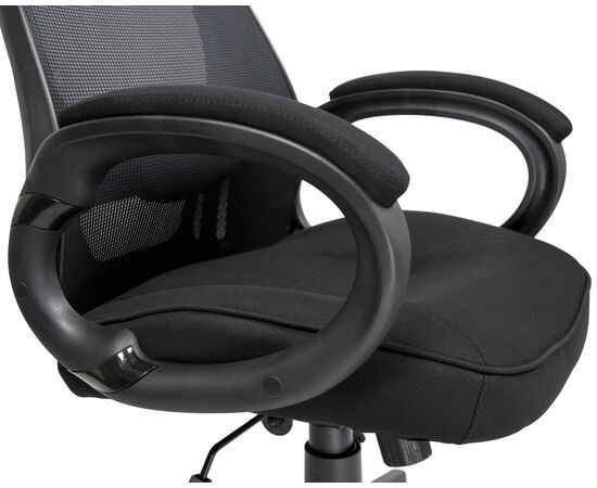 Офисное кресло для руководителей DOBRIN STEVEN BLACK, чёрный пластик, чёрная ткань, Вариант: чёрный пластик, чёрная ткань, изображение 11 | Интернет магазин мебели и декора LifeDekor