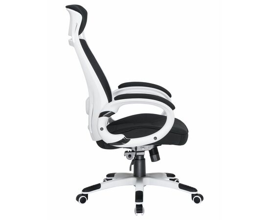 Офисное кресло для руководителей DOBRIN STEVEN WHITE, белый пластик, чёрная ткань, Вариант: белый пластик, чёрная ткань, изображение 3 | Интернет магазин мебели и декора LifeDekor