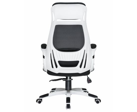 Офисное кресло для руководителей DOBRIN STEVEN WHITE, белый пластик, чёрная ткань, Вариант: белый пластик, чёрная ткань, изображение 5 | Интернет магазин мебели и декора LifeDekor