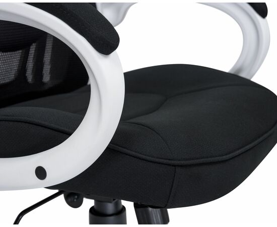 Офисное кресло для руководителей DOBRIN STEVEN WHITE, белый пластик, чёрная ткань, Вариант: белый пластик, чёрная ткань, изображение 8 | Интернет магазин мебели и декора LifeDekor