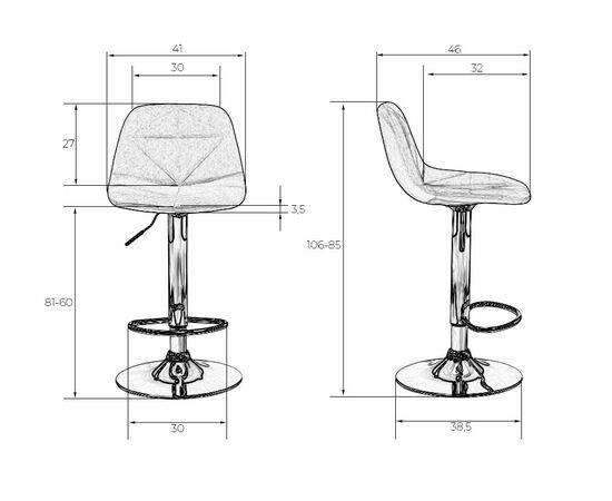Стул барный DOBRIN DINA, синий, Вариант: синий, изображение 8 | Интернет магазин мебели и декора LifeDekor