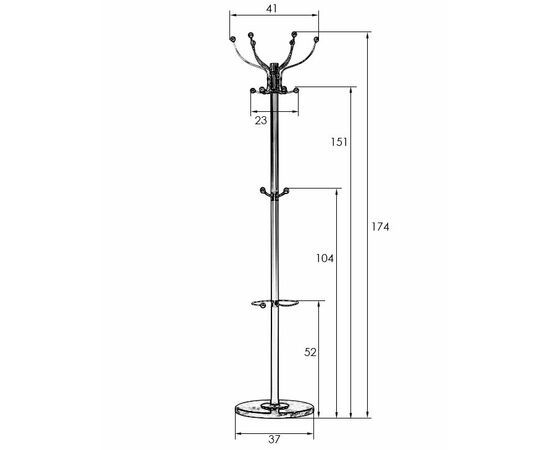 Вешалка напольная DOBRIN BONNY, чёрный мрамор, чёрный, Вариант: чёрный мрамор, чёрный, изображение 6 | Интернет магазин мебели и декора LifeDekor