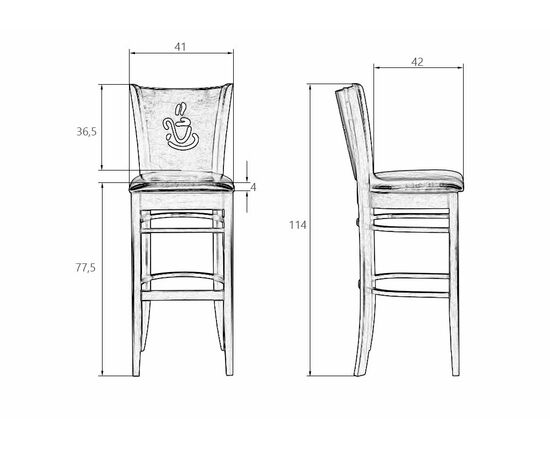 Стул барный DOBRIN JERRY BAR, шоколад, чёрный, Вариант: шоколад, чёрный, изображение 11 | Интернет магазин мебели и декора LifeDekor