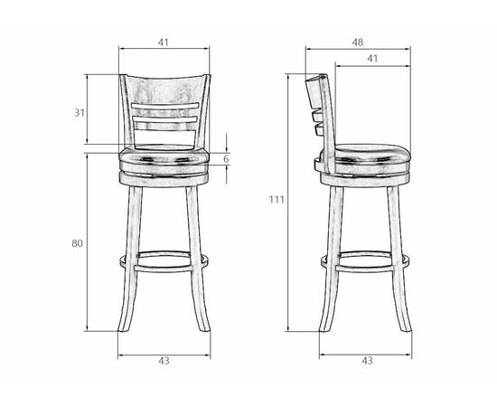 Стул барный DOBRIN WILLIAM BAR, шоколад, чёрный, Вариант: шоколад, чёрный, изображение 10 | Интернет магазин мебели и декора LifeDekor