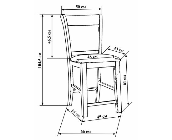 Стул полубарный DOBRIN ALAN COUNTER, эспрессо, чёрный, Вариант: эспрессо, чёрный, изображение 7 | Интернет магазин мебели и декора LifeDekor
