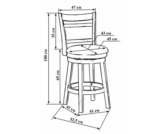 Стул полубарный DOBRIN BUDDY BAR, эспрессо, чёрный, Вариант: эспрессо, чёрный, изображение 8 | Интернет магазин мебели и декора LifeDekor