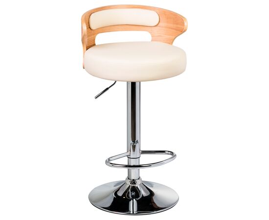 Стул барный DOBRIN FRED, натуральное дерево, кремовый, Вариант: натуральное дерево, кремовый | Интернет магазин мебели и декора LifeDekor