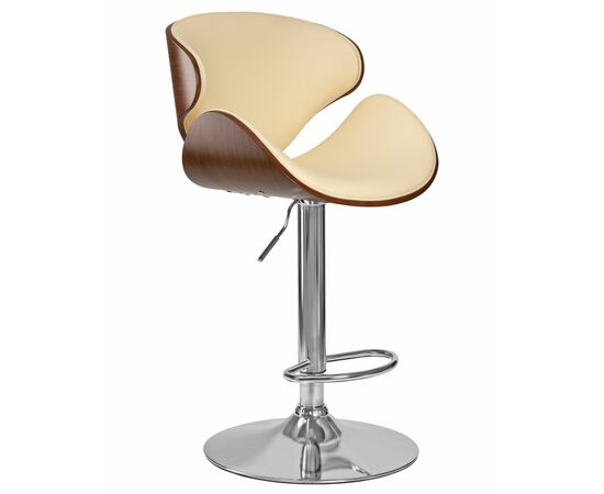 Стул барный DOBRIN KARTER, коричневое дерево, кремовый, Вариант: коричневое дерево, кремовый, изображение 2 | Интернет магазин мебели и декора LifeDekor