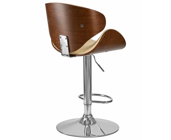 Стул барный DOBRIN KARTER, коричневое дерево, кремовый, Вариант: коричневое дерево, кремовый, изображение 4 | Интернет магазин мебели и декора LifeDekor