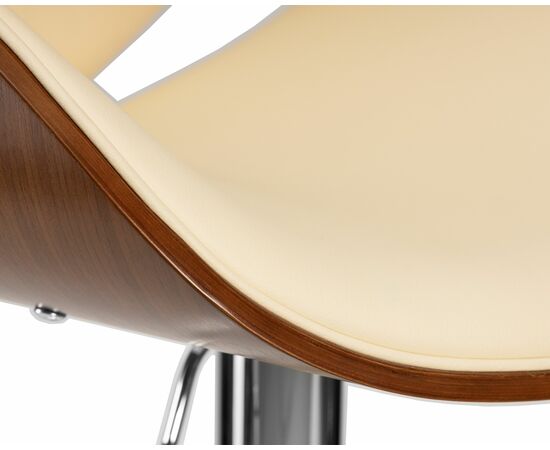 Стул барный DOBRIN KARTER, коричневое дерево, кремовый, Вариант: коричневое дерево, кремовый, изображение 7 | Интернет магазин мебели и декора LifeDekor