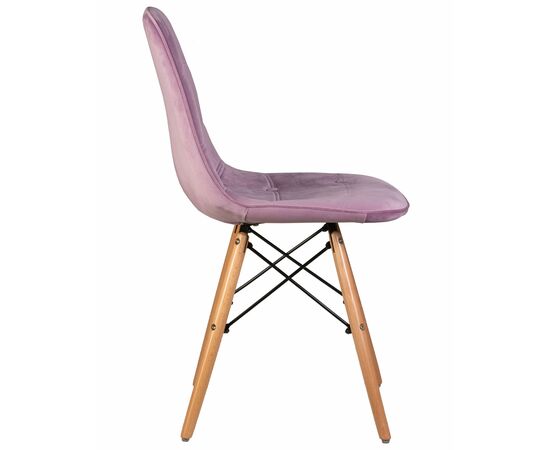 Стул обеденный DOBRIN BENNET, ножки светлый бук, пудрово-сиреневый велюр (HLR-27), Вариант: ножки светлый бук, пудрово-сиреневый велюр (HLR-27), изображение 3 | Интернет магазин мебели и декора LifeDekor