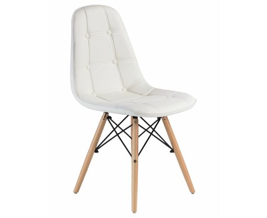 Стул обеденный DOBRIN BENNET, ножки светлый бук, белый, Вариант: ножки светлый бук, белый, изображение 2 | Интернет магазин мебели и декора LifeDekor