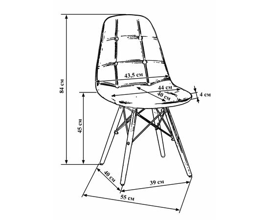 Стул обеденный DOBRIN BENNET, ножки светлый бук, белый, Вариант: ножки светлый бук, белый, изображение 9 | Интернет магазин мебели и декора LifeDekor