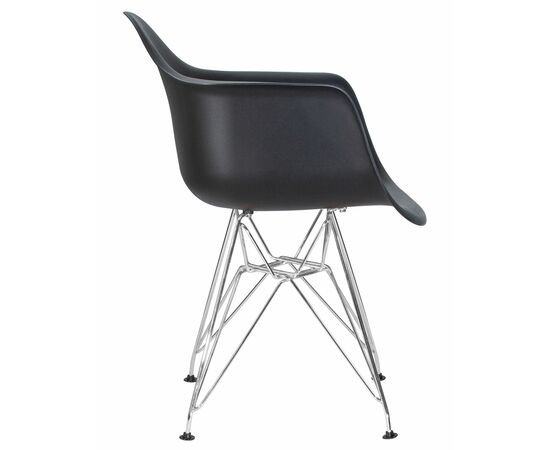 Стул обеденный DOBRIN DAW CHROME, ножки хром, цвет сиденья чёрный, Вариант: ножки хром, цвет сиденья чёрный, изображение 3 | Интернет магазин мебели и декора LifeDekor