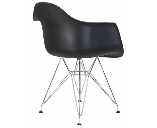 Стул обеденный DOBRIN DAW CHROME, ножки хром, цвет сиденья чёрный, Вариант: ножки хром, цвет сиденья чёрный, изображение 4 | Интернет магазин мебели и декора LifeDekor