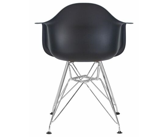 Стул обеденный DOBRIN DAW CHROME, ножки хром, цвет сиденья чёрный, Вариант: ножки хром, цвет сиденья чёрный, изображение 5 | Интернет магазин мебели и декора LifeDekor