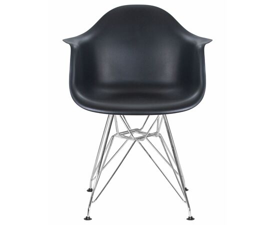 Стул обеденный DOBRIN DAW CHROME, ножки хром, цвет сиденья чёрный, Вариант: ножки хром, цвет сиденья чёрный, изображение 6 | Интернет магазин мебели и декора LifeDekor