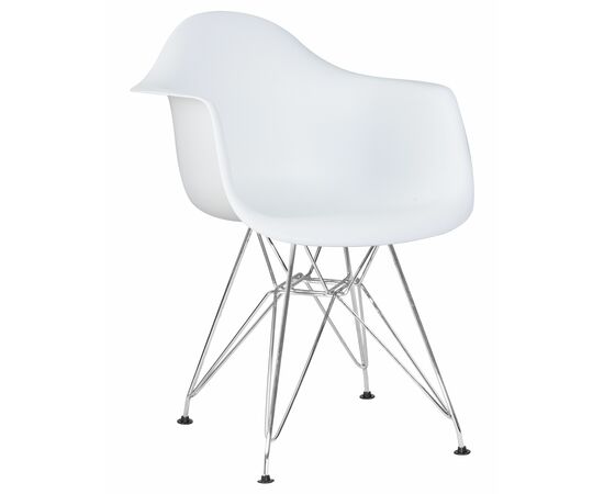 Стул обеденный DOBRIN DAW CHROME, ножки хром, цвет сиденья белый, Вариант: ножки хром, цвет сиденья белый | Интернет магазин мебели и декора LifeDekor