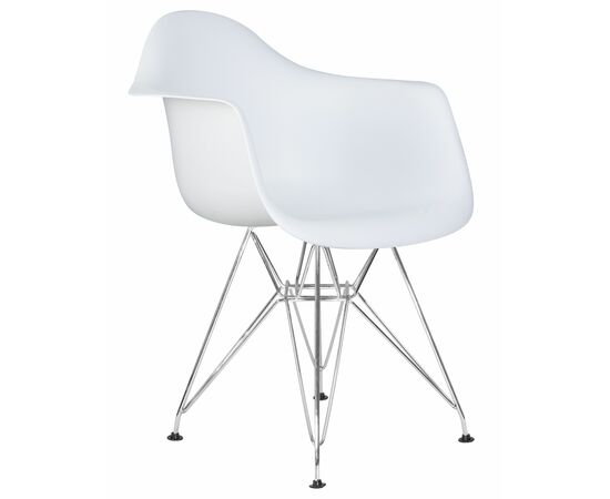 Стул обеденный DOBRIN DAW CHROME, ножки хром, цвет сиденья белый, Вариант: ножки хром, цвет сиденья белый, изображение 2 | Интернет магазин мебели и декора LifeDekor