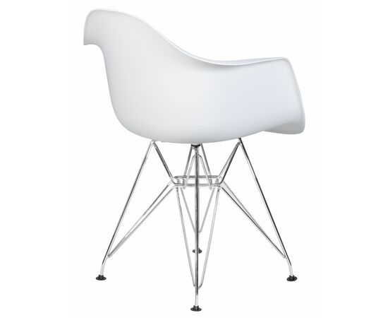 Стул обеденный DOBRIN DAW CHROME, ножки хром, цвет сиденья белый, Вариант: ножки хром, цвет сиденья белый, изображение 4 | Интернет магазин мебели и декора LifeDekor