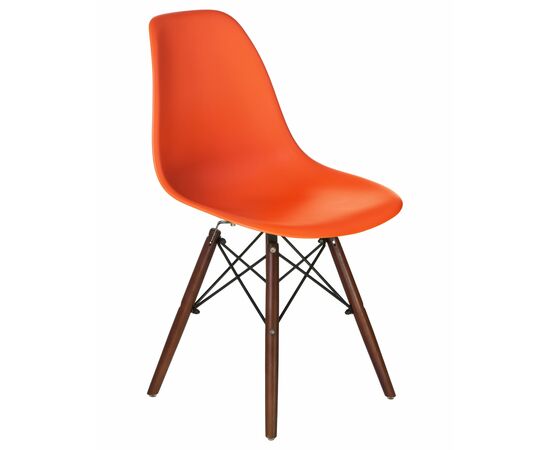 Стул обеденный LMZL-PP623, ножки тёмный бук, цвет сиденья оранжевый, Вариант: ножки тёмный бук, цвет сиденья оранжевый, изображение 2 | Интернет магазин мебели и декора LifeDekor