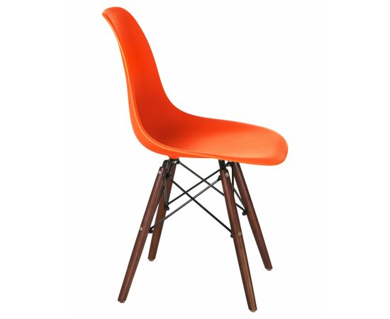 Стул обеденный LMZL-PP623, ножки тёмный бук, цвет сиденья оранжевый, Вариант: ножки тёмный бук, цвет сиденья оранжевый, изображение 3 | Интернет магазин мебели и декора LifeDekor