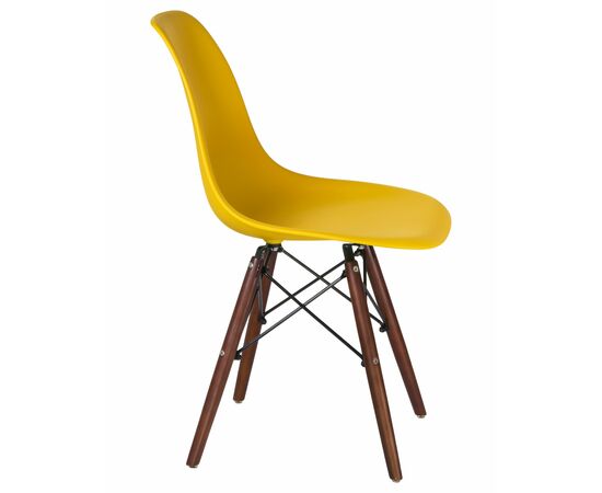 Стул обеденный LMZL-PP623, ножки тёмный бук, цвет сиденья жёлтый, Вариант: ножки тёмный бук, цвет сиденья жёлтый, изображение 3 | Интернет магазин мебели и декора LifeDekor