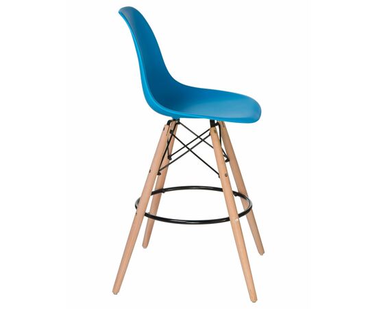 Стул барный LMZL-PP623G, ножки светлый бук, цвет сиденья голубой, Вариант: ножки светлый бук, цвет сиденья голубой, изображение 3 | Интернет магазин мебели и декора LifeDekor
