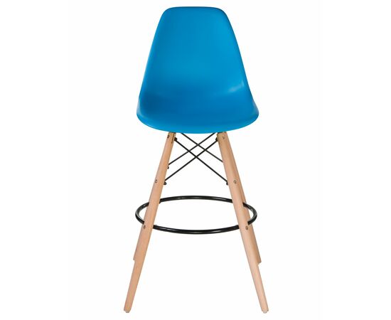 Стул барный LMZL-PP623G, ножки светлый бук, цвет сиденья голубой, Вариант: ножки светлый бук, цвет сиденья голубой, изображение 6 | Интернет магазин мебели и декора LifeDekor