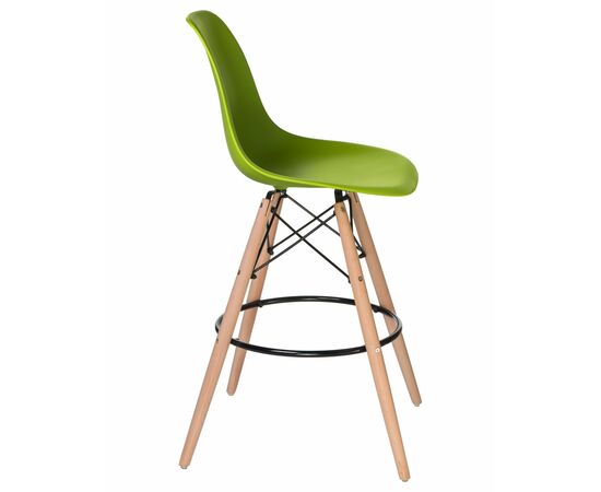 Стул барный LMZL-PP623G, ножки светлый бук, цвет сиденья салатовый, Вариант: ножки светлый бук, цвет сиденья салатовый, изображение 3 | Интернет магазин мебели и декора LifeDekor