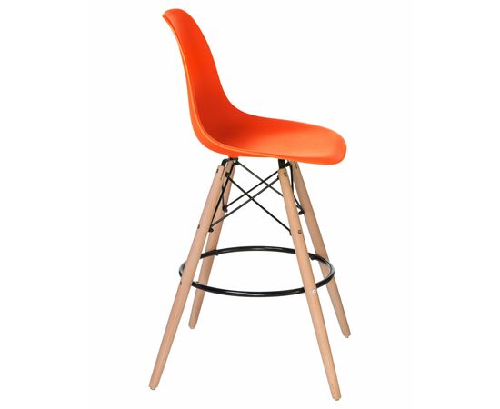 Стул барный LMZL-PP623G, ножки светлый бук, цвет сиденья оранжевый, Вариант: ножки светлый бук, цвет сиденья оранжевый, изображение 3 | Интернет магазин мебели и декора LifeDekor