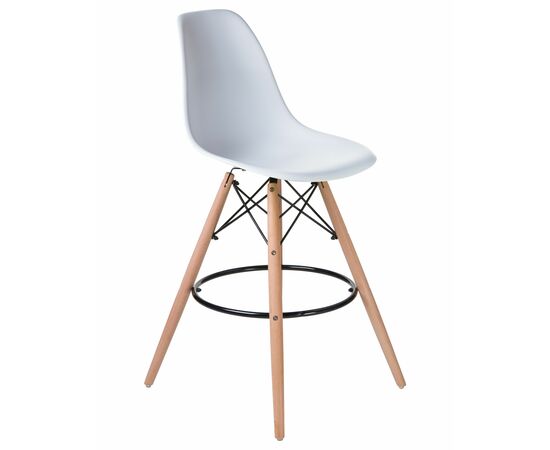 Стул барный LMZL-PP623G, ножки светлый бук, цвет сиденья белый, Вариант: ножки светлый бук, цвет сиденья белый, изображение 2 | Интернет магазин мебели и декора LifeDekor