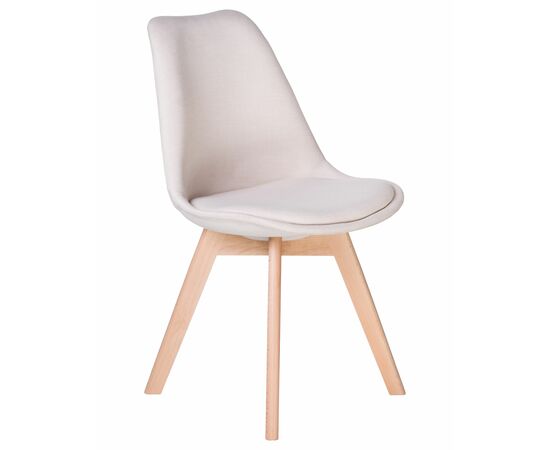 Стул обеденный LMZL-PP635-1, ножки светлый бук, цвет сиденья кремовый, Вариант: ножки светлый бук, цвет сиденья кремовый, изображение 2 | Интернет магазин мебели и декора LifeDekor