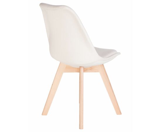 Стул обеденный LMZL-PP635-1, ножки светлый бук, цвет сиденья кремовый, Вариант: ножки светлый бук, цвет сиденья кремовый, изображение 4 | Интернет магазин мебели и декора LifeDekor