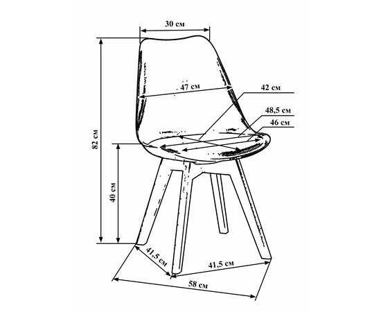 Стул обеденный LMZL-PP635-1, ножки светлый бук, цвет сиденья кремовый, Вариант: ножки светлый бук, цвет сиденья кремовый, изображение 7 | Интернет магазин мебели и декора LifeDekor