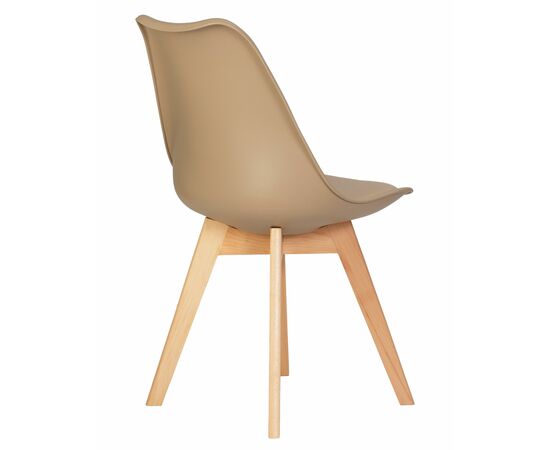 Стул обеденный DOBRIN JERRY SOFT, ножки светлый бук, цвет сиденья бежевый (GR-03), Вариант: ножки светлый бук, цвет сиденья бежевый (GR-03), изображение 4 | Интернет магазин мебели и декора LifeDekor