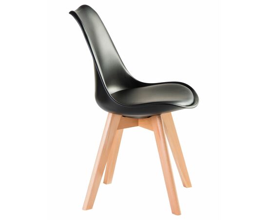 Стул обеденный DOBRIN JERRY SOFT, ножки светлый бук, цвет сиденья чёрный (B-03), Вариант: ножки светлый бук, цвет сиденья чёрный (B-03), изображение 3 | Интернет магазин мебели и декора LifeDekor