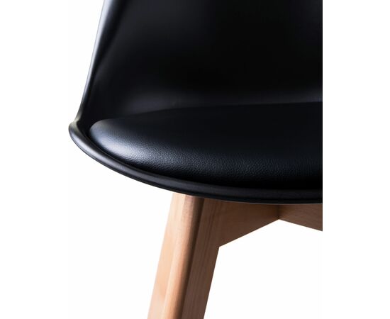 Стул обеденный DOBRIN JERRY SOFT, ножки светлый бук, цвет сиденья чёрный (B-03), Вариант: ножки светлый бук, цвет сиденья чёрный (B-03), изображение 7 | Интернет магазин мебели и декора LifeDekor