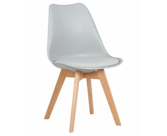 Стул обеденный DOBRIN JERRY SOFT, ножки светлый бук, цвет сиденья светло-серый (GR-01), Вариант: ножки светлый бук, цвет сиденья светло-серый (GR-01) | Интернет магазин мебели и декора LifeDekor