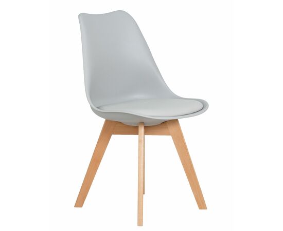 Стул обеденный DOBRIN JERRY SOFT, ножки светлый бук, цвет сиденья светло-серый (GR-01), Вариант: ножки светлый бук, цвет сиденья светло-серый (GR-01), изображение 2 | Интернет магазин мебели и декора LifeDekor