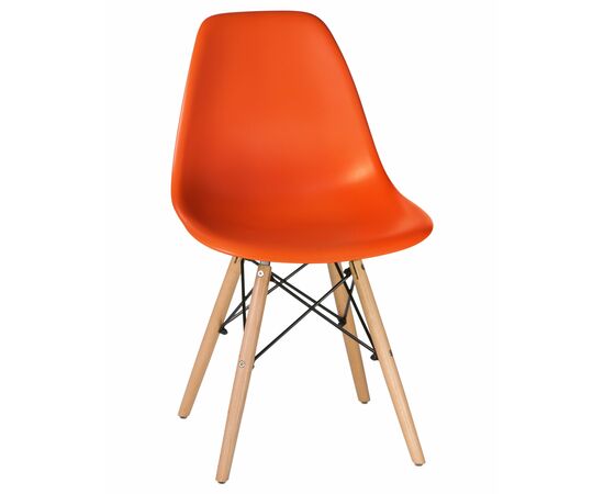 Стул обеденный DOBRIN DSW, ножки светлый бук, цвет оранжевый (O-02), Вариант: ножки светлый бук, цвет оранжевый (O-02) | Интернет магазин мебели и декора LifeDekor