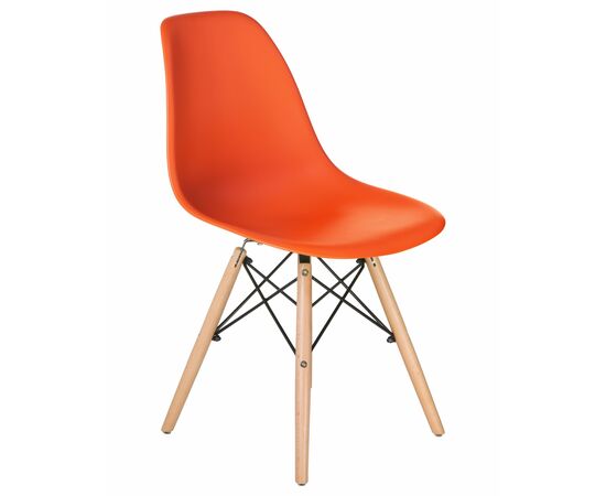 Стул обеденный DOBRIN DSW, ножки светлый бук, цвет оранжевый (O-02), Вариант: ножки светлый бук, цвет оранжевый (O-02), изображение 2 | Интернет магазин мебели и декора LifeDekor