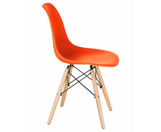 Стул обеденный DOBRIN DSW, ножки светлый бук, цвет оранжевый (O-02), Вариант: ножки светлый бук, цвет оранжевый (O-02), изображение 3 | Интернет магазин мебели и декора LifeDekor